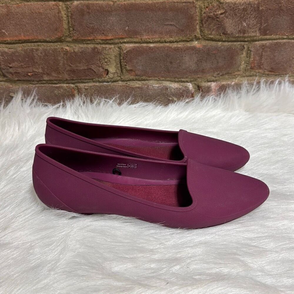 Crocs Womens Mammoth Magenta Pink Fleece Lined Pointed Toe Ballet Flats Size 9